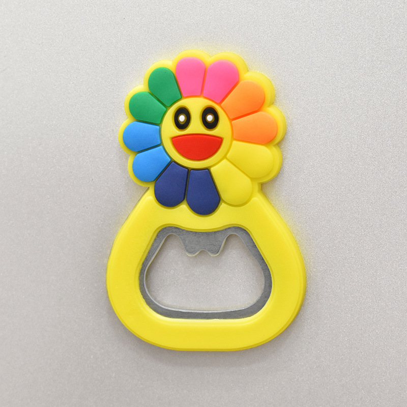 Deschizător de sticle cu magnet pentru frigider, din PVC moale, design vertical magnetic, portabil și pliabil, cadou