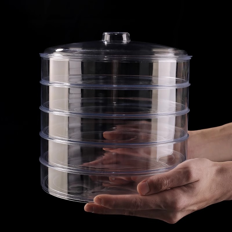 Cutie de afișaj pentru blocuri de ceai Pu'er, din plastic transparent, protecție împotriva prafului, recipient etanș pentru frunze de ceai, organizator cu mai multe niveluri