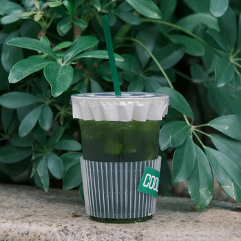 Husă de unică folosință pentru pahar transparent, cu izolație termică și pernă de hârtie anti-versare, pentru ceai cu lapte și cafea