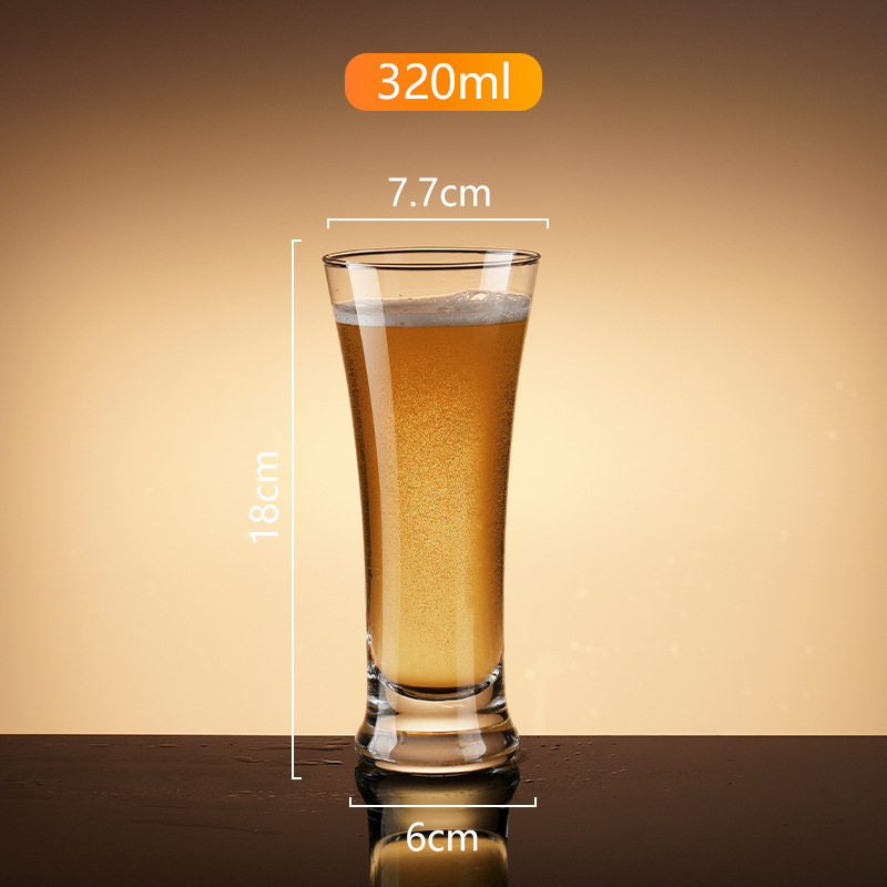 Pahar de bere draft, cu pereți groși, 500 ml, din sticlă pentru bere artizanală