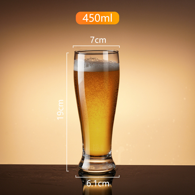 Pahar de bere draft, cu pereți groși, 500 ml, din sticlă pentru bere artizanală