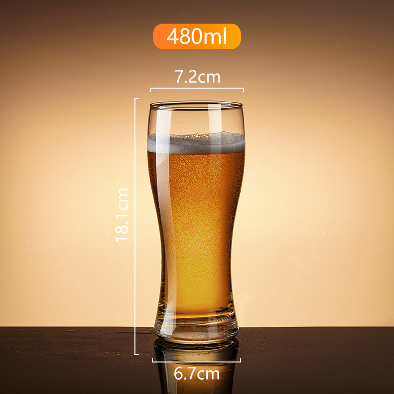 Pahar de bere draft, cu pereți groși, 500 ml, din sticlă pentru bere artizanală