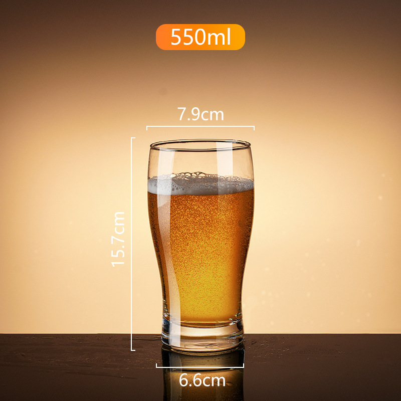 Pahar de bere draft, cu pereți groși, 500 ml, din sticlă pentru bere artizanală