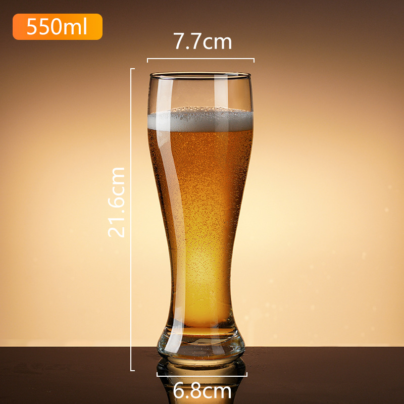 Pahar de bere draft, cu pereți groși, 500 ml, din sticlă pentru bere artizanală