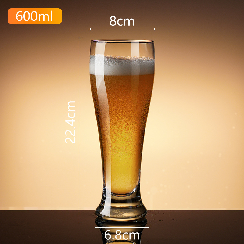 Pahar de bere draft, cu pereți groși, 500 ml, din sticlă pentru bere artizanală