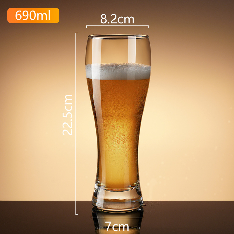 Pahar de bere draft, cu pereți groși, 500 ml, din sticlă pentru bere artizanală