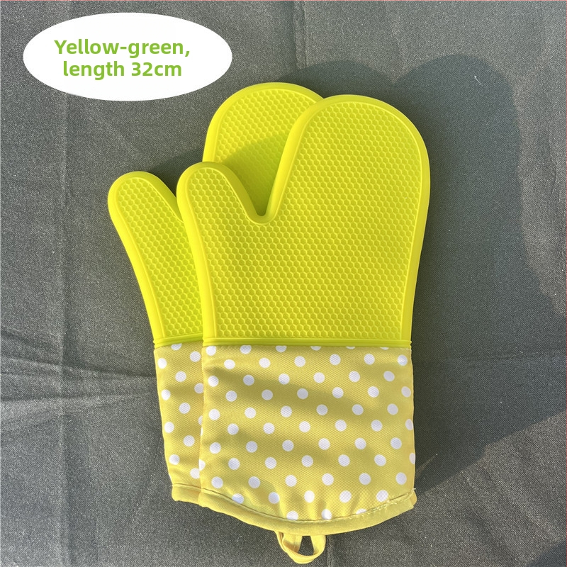 Mănuși din silicon pentru bucătărie, pentru cuptor cu microunde, lungi, rezistente la temperaturi înalte, pentru gătit și coacere, cu model cățeluș
