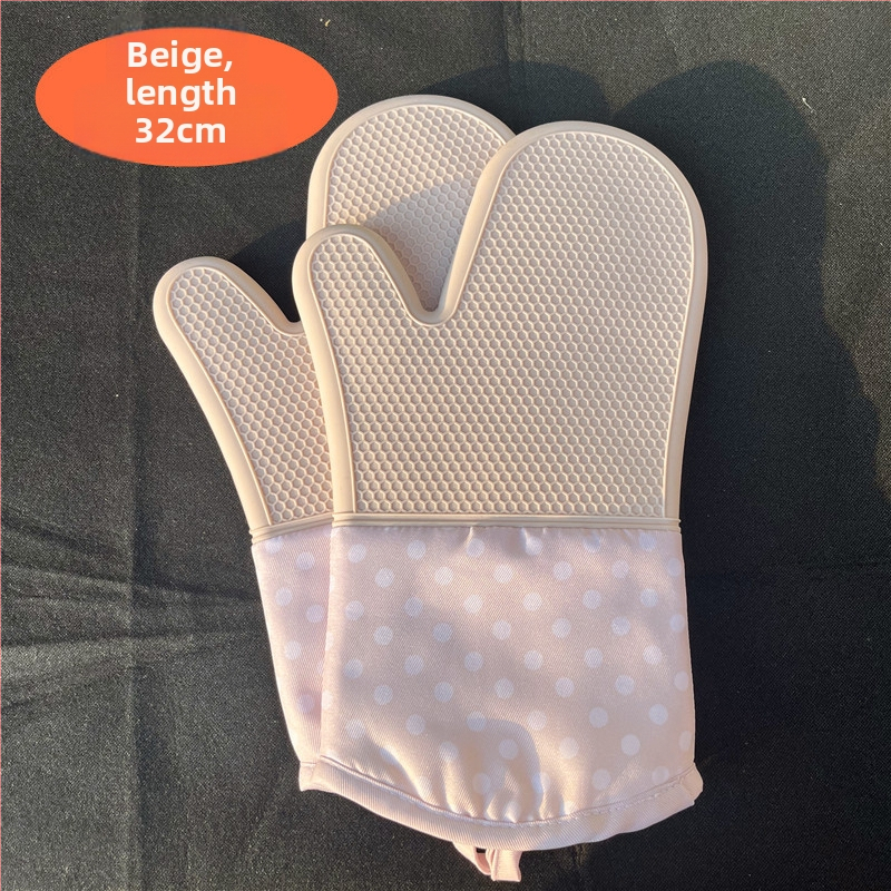 Mănuși din silicon pentru bucătărie, pentru cuptor cu microunde, lungi, rezistente la temperaturi înalte, pentru gătit și coacere, cu model cățeluș