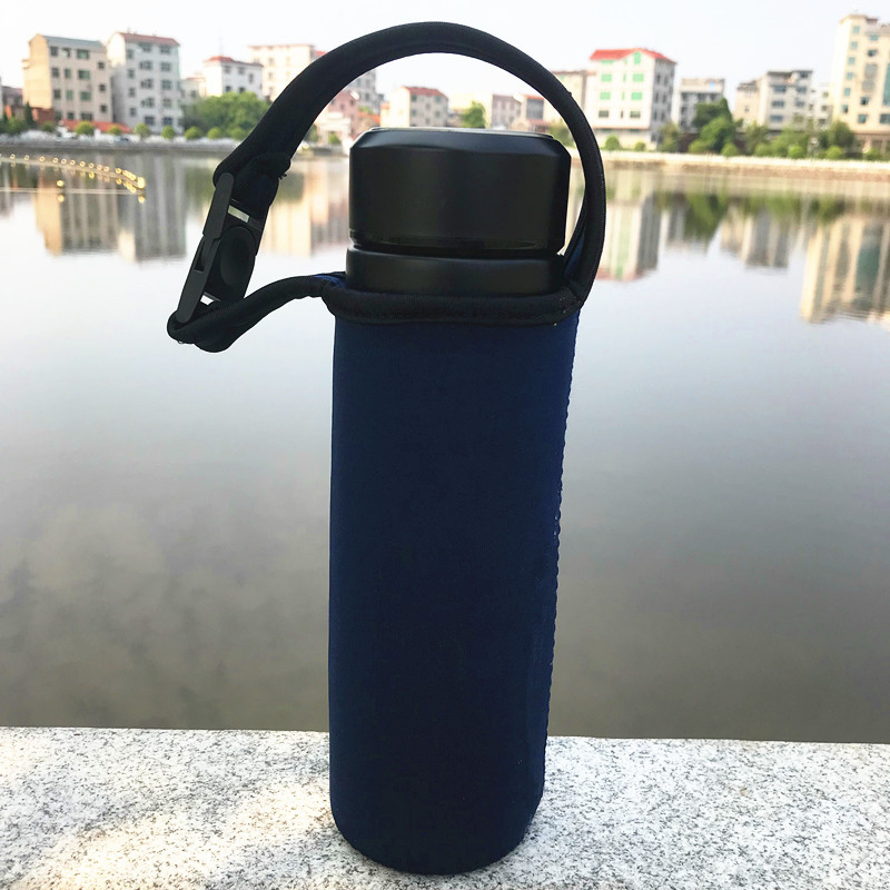 Husă elastică pentru termos, culoare solidă, curea pentru purtare pe umăr, izolație și protecție anti-cădere, din material neopren