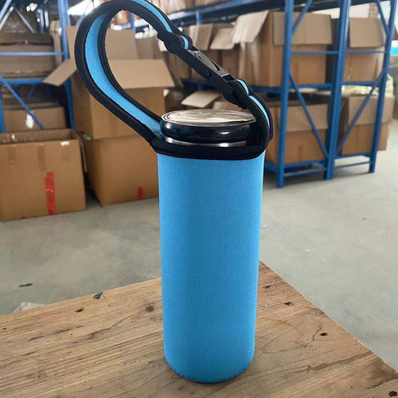 Husă elastică pentru termos, culoare solidă, curea pentru purtare pe umăr, izolație și protecție anti-cădere, din material neopren
