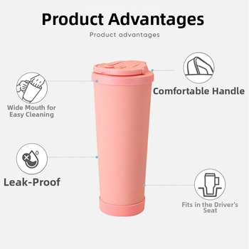 Cană de cafea cu izolație în vid, 830 ml, cu interior ceramic și carcasă din oțel inoxidabil, portabilă cu mâner și pai