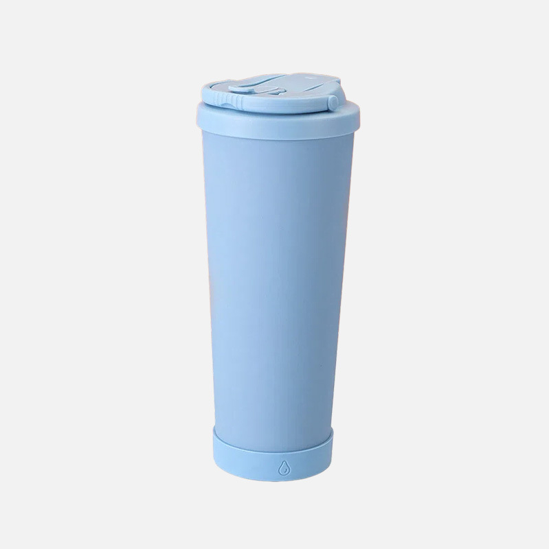 Cană de cafea cu izolație în vid, 830 ml, cu interior ceramic și carcasă din oțel inoxidabil, portabilă cu mâner și pai