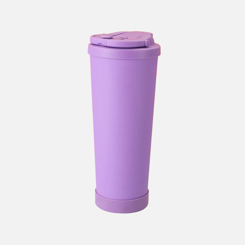 Cană de cafea cu izolație în vid, 830 ml, cu interior ceramic și carcasă din oțel inoxidabil, portabilă cu mâner și pai