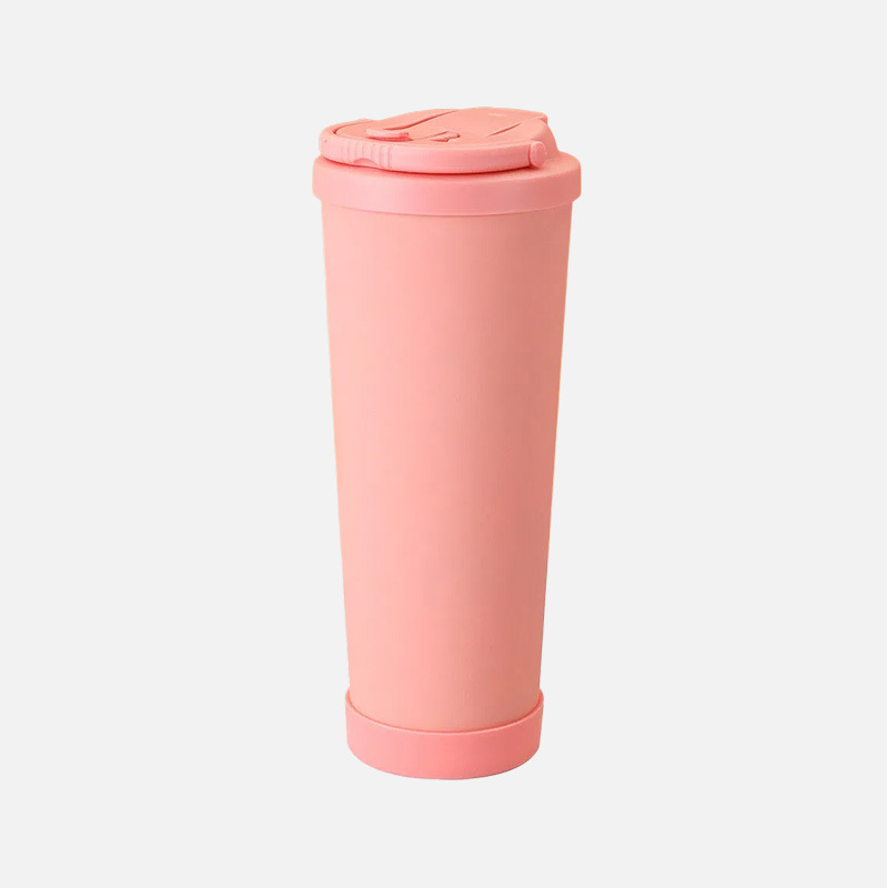 Cană de cafea cu izolație în vid, 830 ml, cu interior ceramic și carcasă din oțel inoxidabil, portabilă cu mâner și pai