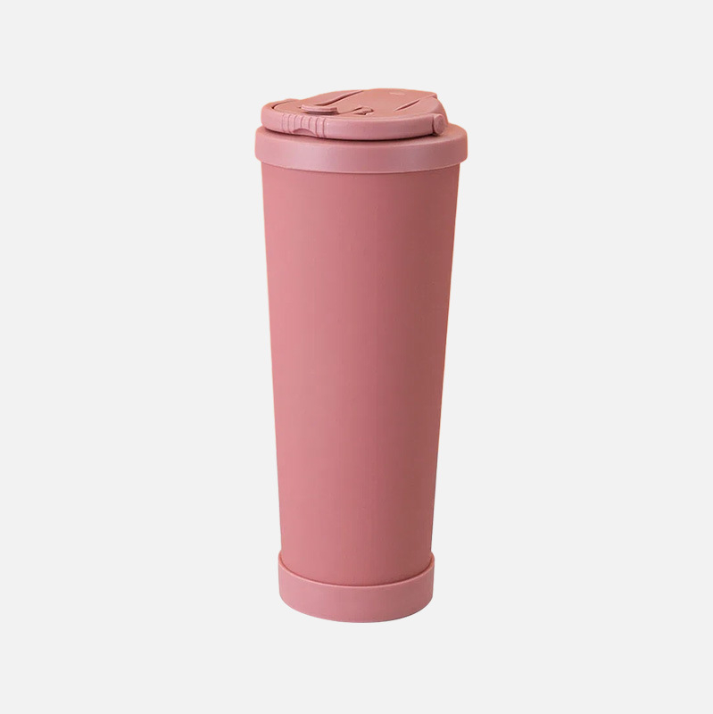 Cană de cafea cu izolație în vid, 830 ml, cu interior ceramic și carcasă din oțel inoxidabil, portabilă cu mâner și pai