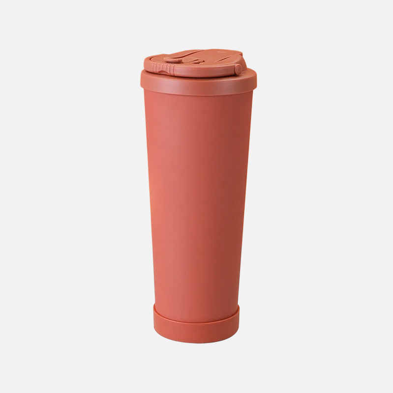 Cană de cafea cu izolație în vid, 830 ml, cu interior ceramic și carcasă din oțel inoxidabil, portabilă cu mâner și pai