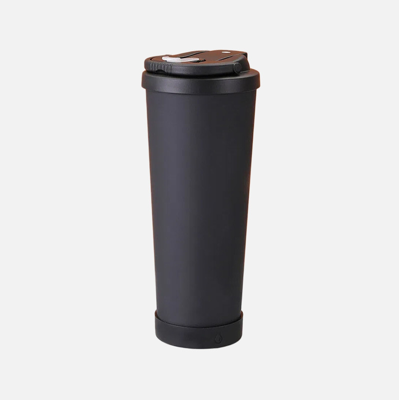 Cană de cafea cu izolație în vid, 830 ml, cu interior ceramic și carcasă din oțel inoxidabil, portabilă cu mâner și pai