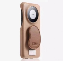 Θήκη TPU για Huawei Mate70 Pro με υφή δέρματος σε γαλακτώδες κίτρινο, πολυτελής αίσθηση, με στήριγμα, συμβατή με Pura70Pro
