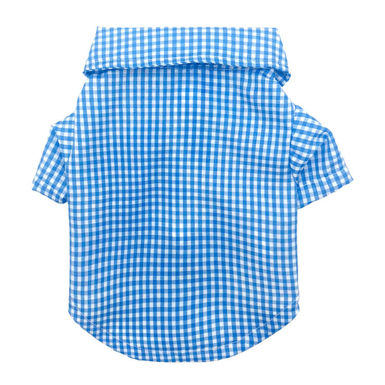 DROOLING DOG Риза за малки кучета с каре в teddy plaid стил, тънък плат, яка с остър връх