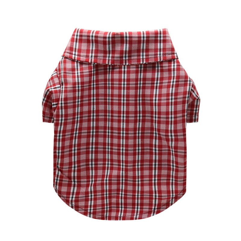DROOLING DOG Риза за малки кучета с каре в teddy plaid стил, тънък плат, яка с остър връх