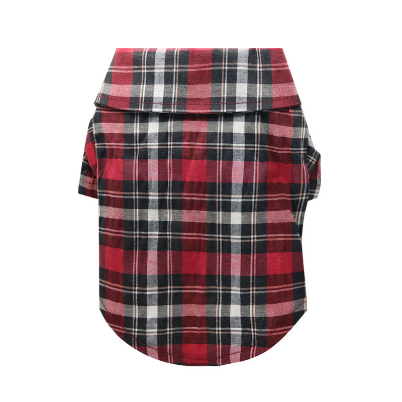 DROOLING DOG Риза за малки кучета с каре в teddy plaid стил, тънък плат, яка с остър връх