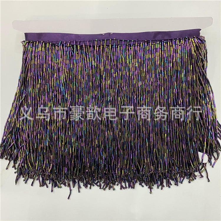 Dantelă cu mărgele și ciucuri, 15 cm lungime, accesorii textile pentru ținute de dans și decorarea rochiilor