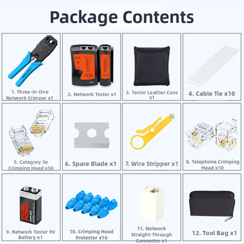 RJ45 krimpovacie kliešte pre sieťové káble — domáce a profesionálne Cat5e/Cat6/Cat7