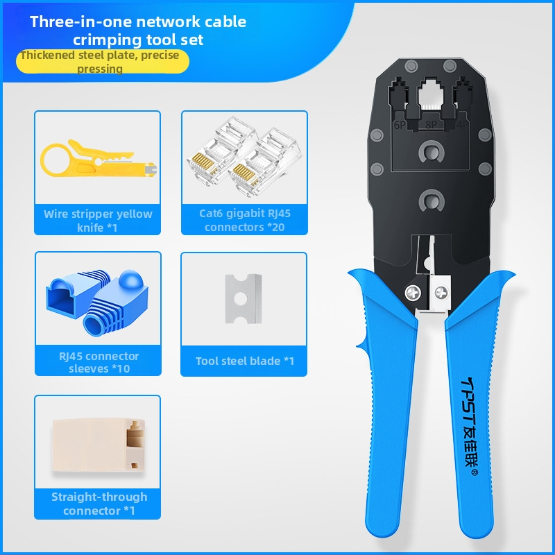 RJ45 krimpovacie kliešte pre sieťové káble — domáce a profesionálne Cat5e/Cat6/Cat7