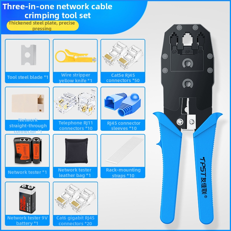 RJ45 krimpovacie kliešte pre sieťové káble — domáce a profesionálne Cat5e/Cat6/Cat7