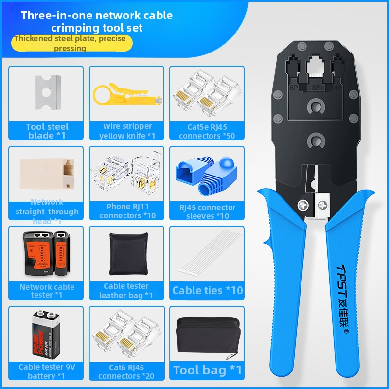 RJ45 krimpovacie kliešte pre sieťové káble — domáce a profesionálne Cat5e/Cat6/Cat7