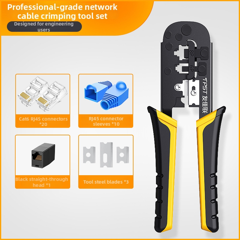 RJ45 krimpovacie kliešte pre sieťové káble — domáce a profesionálne Cat5e/Cat6/Cat7