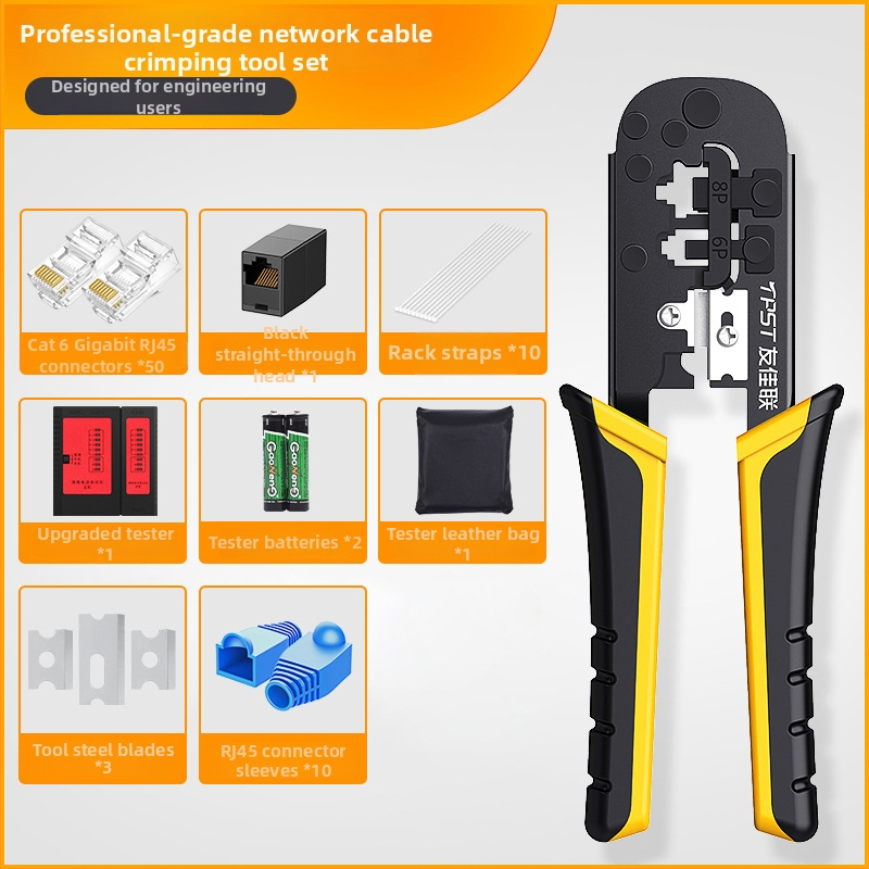 RJ45 krimpovacie kliešte pre sieťové káble — domáce a profesionálne Cat5e/Cat6/Cat7