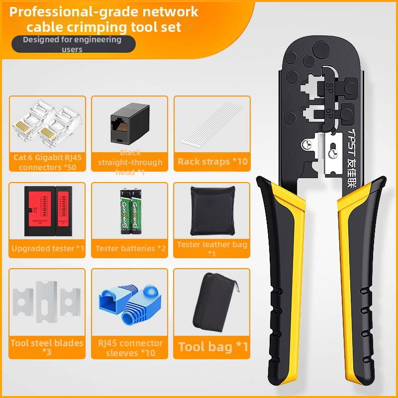 RJ45 krimpovacie kliešte pre sieťové káble — domáce a profesionálne Cat5e/Cat6/Cat7