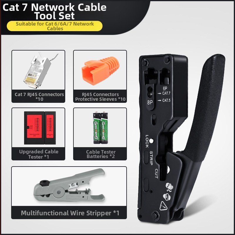 RJ45 krimpovacie kliešte pre sieťové káble — domáce a profesionálne Cat5e/Cat6/Cat7