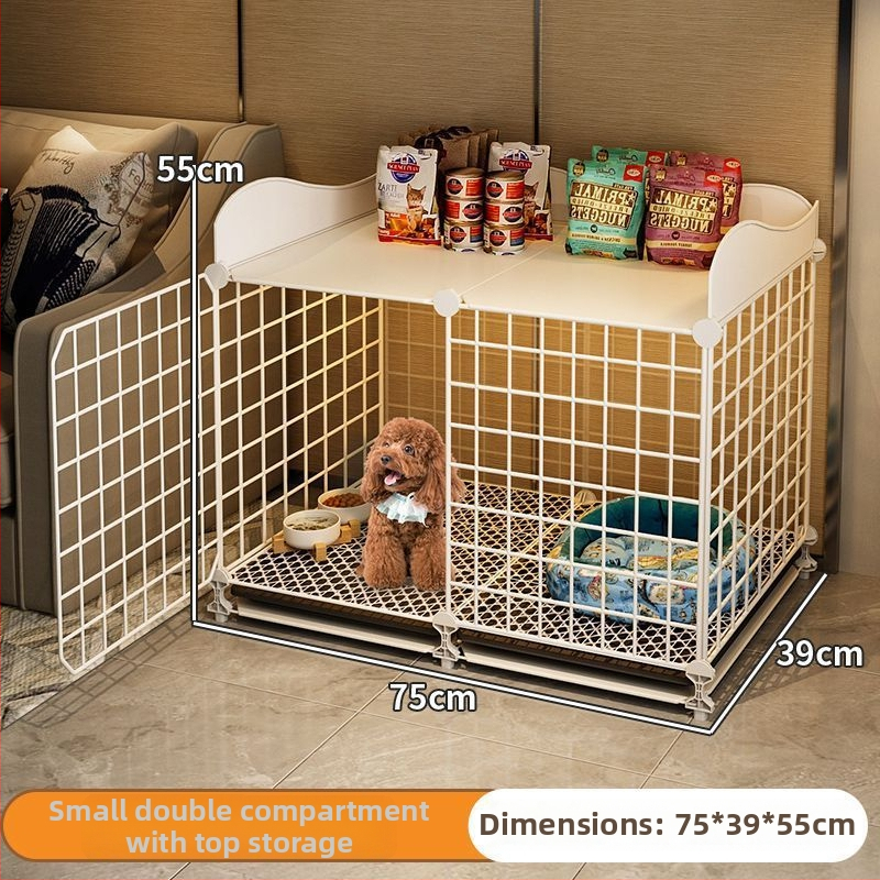 Klietka pre malé psy – Teddy a Bichon Frisé, proti úniku, vnútorné použitie, uzavretá a priedušná s integrovanou toaletou