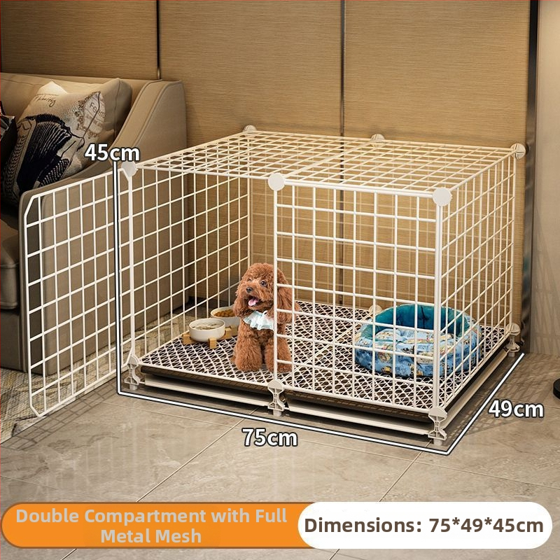 Klietka pre malé psy – Teddy a Bichon Frisé, proti úniku, vnútorné použitie, uzavretá a priedušná s integrovanou toaletou