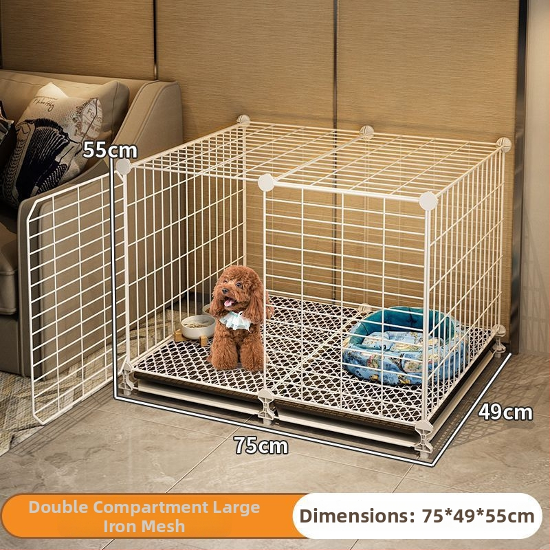 Klietka pre malé psy – Teddy a Bichon Frisé, proti úniku, vnútorné použitie, uzavretá a priedušná s integrovanou toaletou
