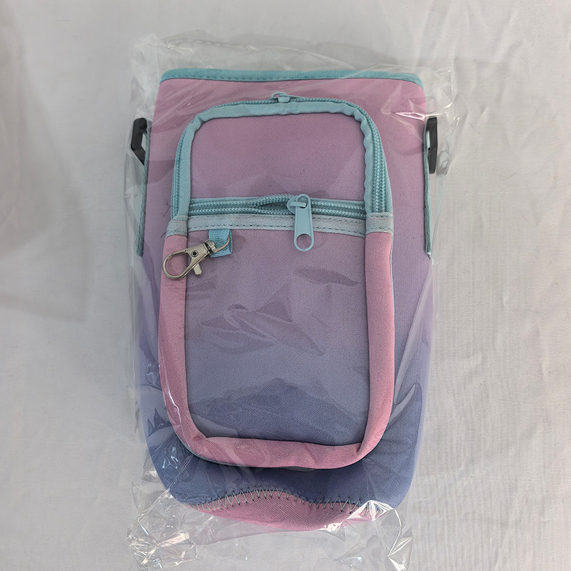 Protecție izolată pentru ceașcă în stil desen animat, curea cross-body, capacitate mare, material de scufundare, izolație termică, anti-cădere, husă portabilă pentru ceașcă