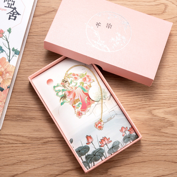 Semn de carte din alamă cu decupaj - Zeița florilor din decembrie, în stil chinezesc clasic, metal