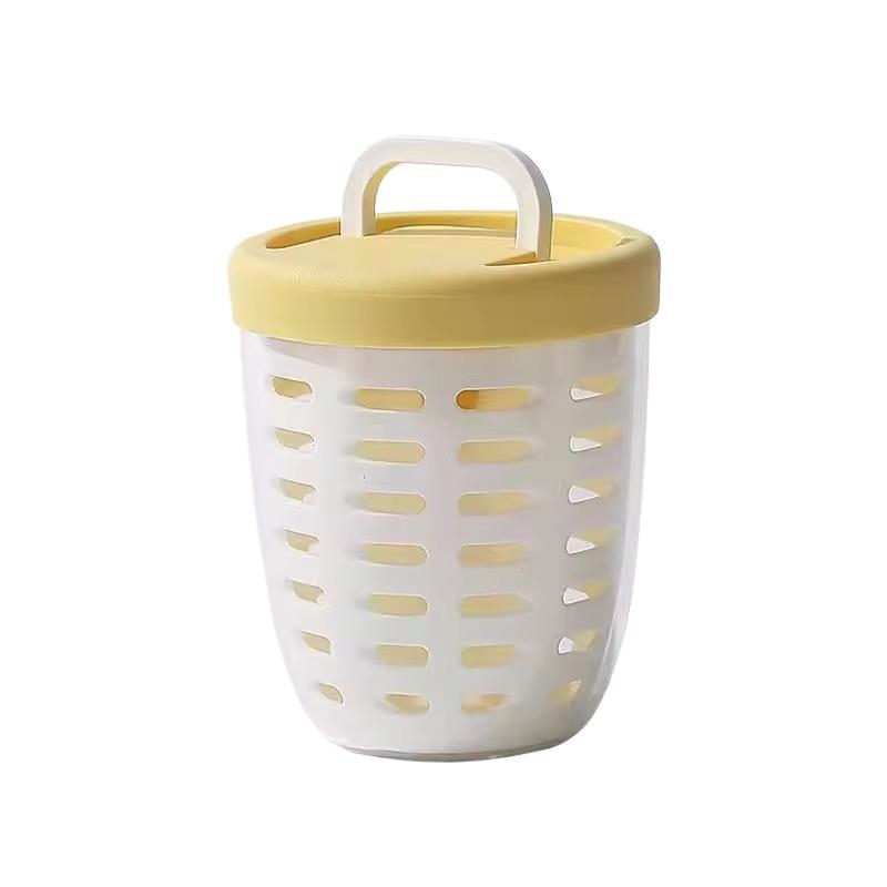 Cupa dublu nivel pentru fructe și salată, cu furculiță, portabil, drenaj, recipient de picnic