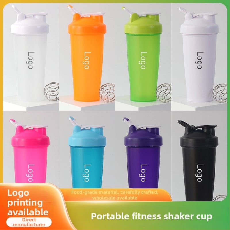 600 ml športová šejkrová fľaša s vlastným logom, na fitness a proteínový prášok, miešacia fľaša