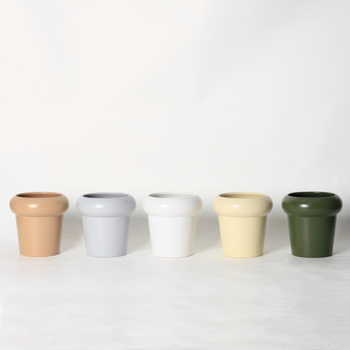 Ghiveci ceramic pentru orhidee, alb, stil minimalist crem, lux, mic