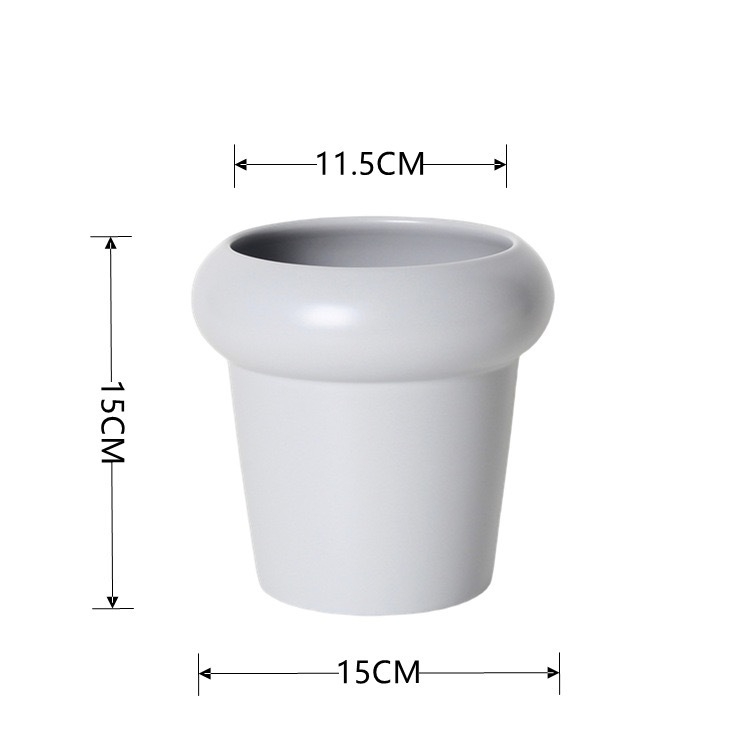 Ghiveci ceramic pentru orhidee, alb, stil minimalist crem, lux, mic