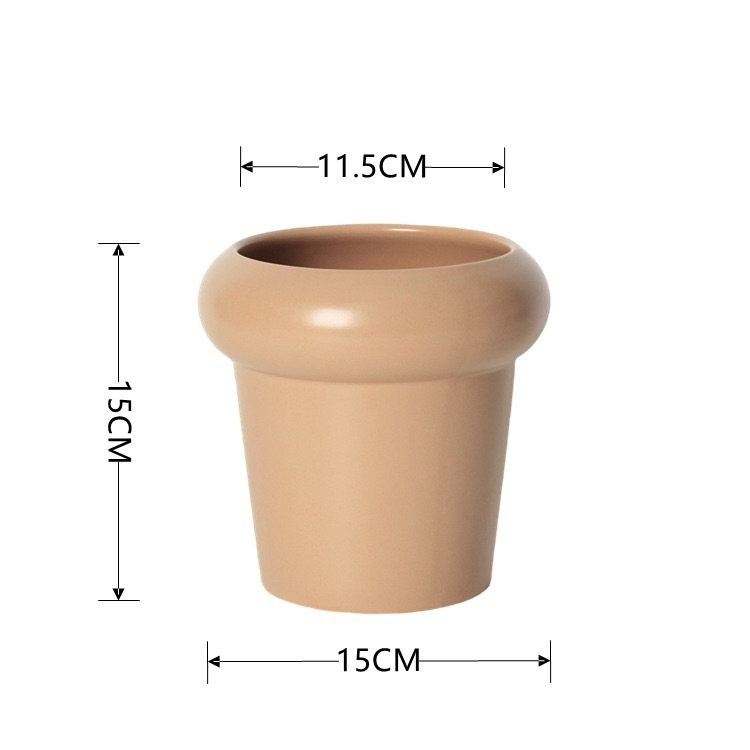 Ghiveci ceramic pentru orhidee, alb, stil minimalist crem, lux, mic