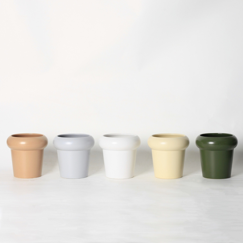 Ghiveci ceramic pentru orhidee, alb, stil minimalist crem, lux, mic