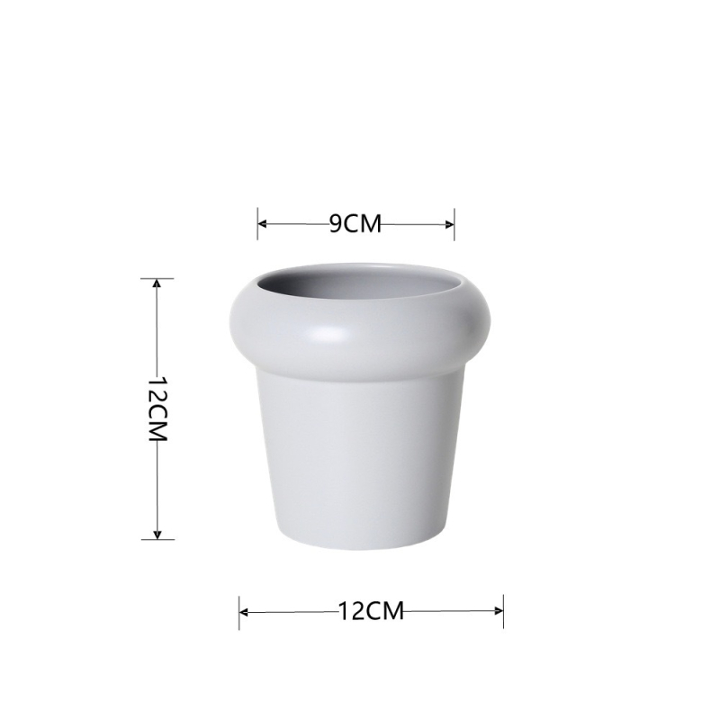 Ghiveci ceramic pentru orhidee, alb, stil minimalist crem, lux, mic