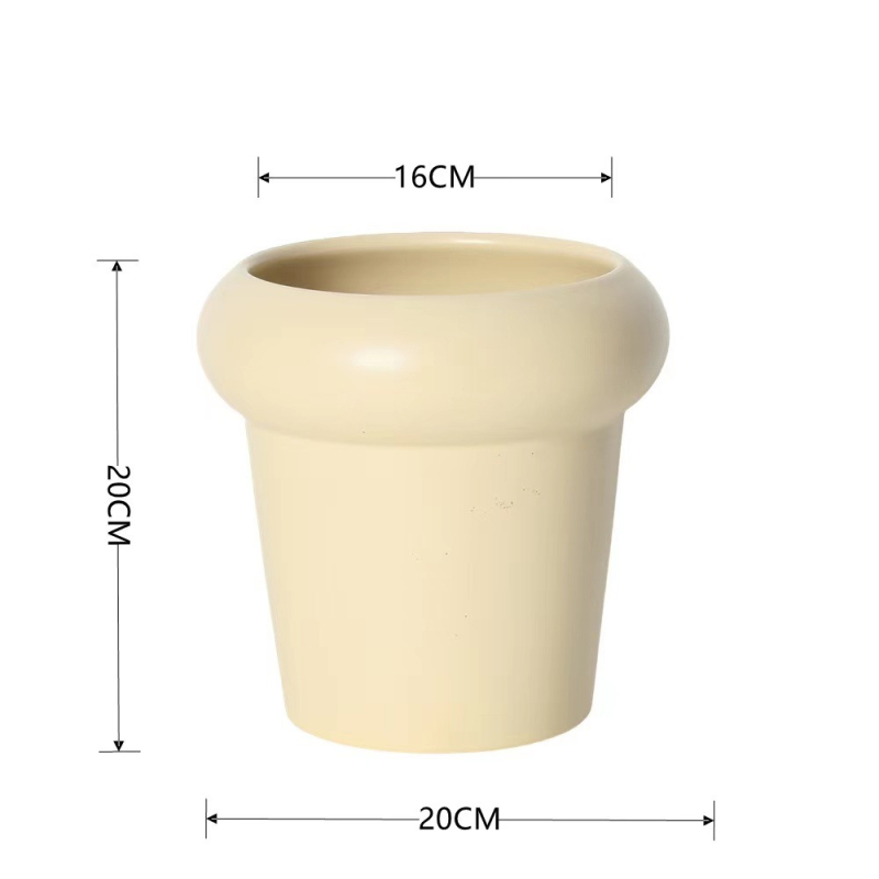 Ghiveci ceramic pentru orhidee, alb, stil minimalist crem, lux, mic