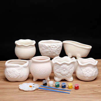Ghiveci ceramic pentru suculente, respirabil, pictat manual, DIY