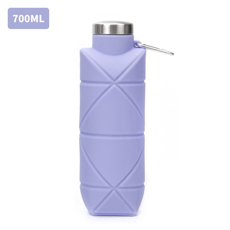 Recipient de apă pliabil din silicon, portabil pentru camping în aer liber, silicon de calitate alimentară, rezistent la temperaturi ridicate