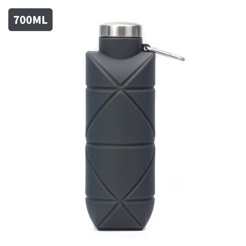 Recipient de apă pliabil din silicon, portabil pentru camping în aer liber, silicon de calitate alimentară, rezistent la temperaturi ridicate